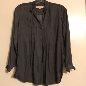 Loft XXSP charcoal long sleeve blouse